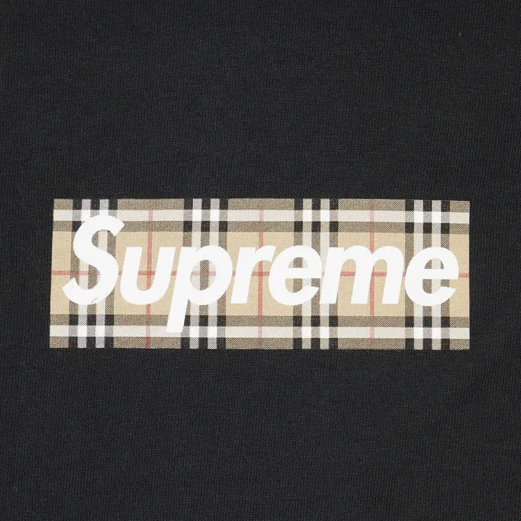 Supreme x Burberry Box Logo Tee 'Black' - Image 3